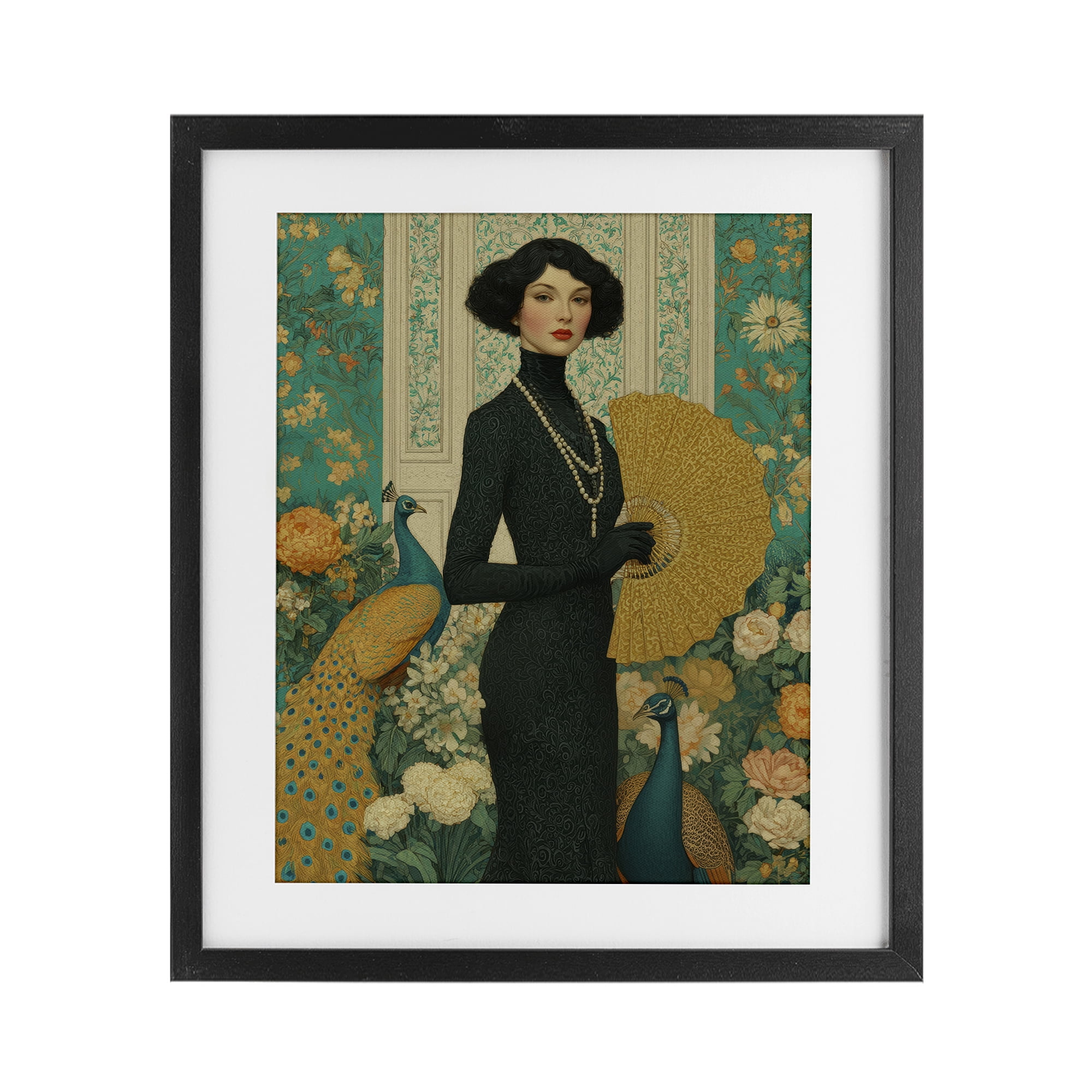 Stupell Industries Floral Velvet Reign Black Framed Print Under Glass, design by A Barefoot Stylist