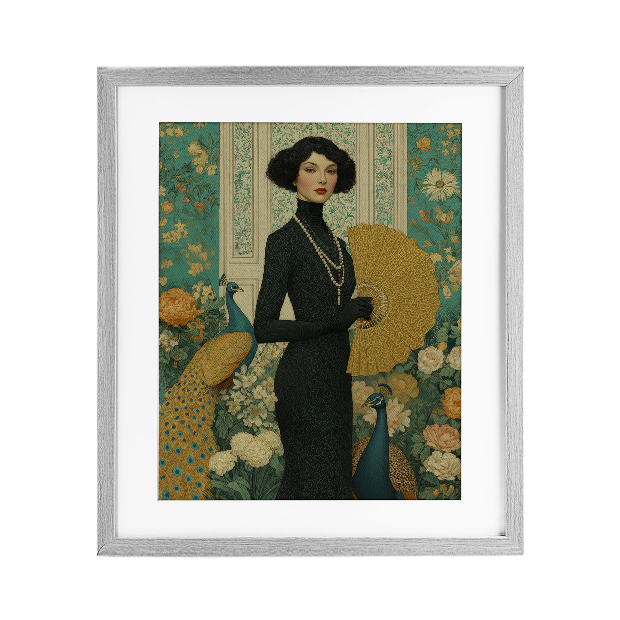 Stupell Industries Floral Velvet Reign Gray Framed Print Under Glass, design by A Barefoot Stylist