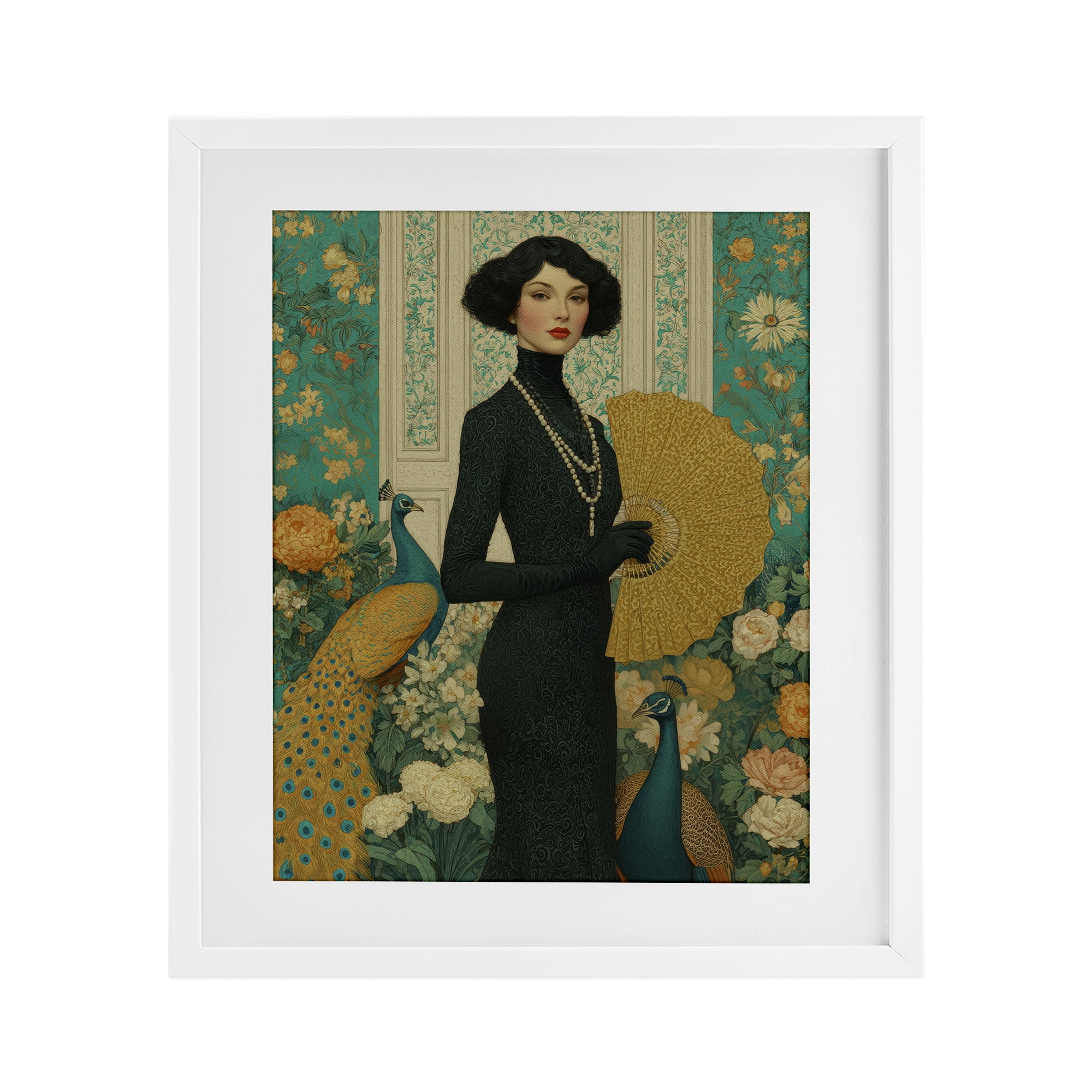 Stupell Industries Floral Velvet Reign White Framed Print Under Glass, design by A Barefoot Stylist