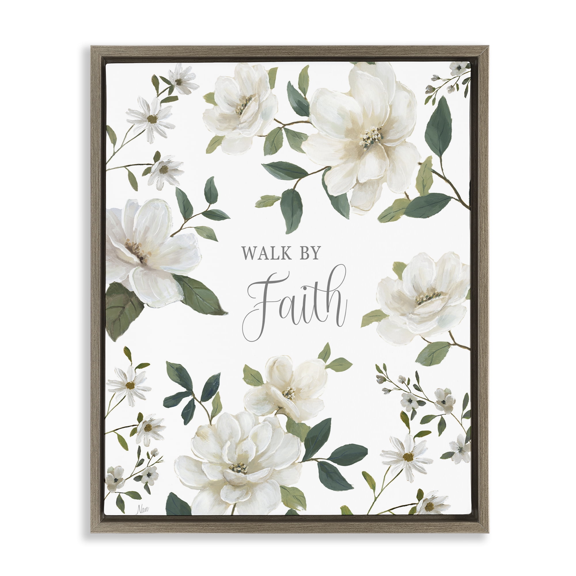 Stupell Industries Floral Walk By Faith Brown Framed Floater Canvas Wall Art, design by Nan