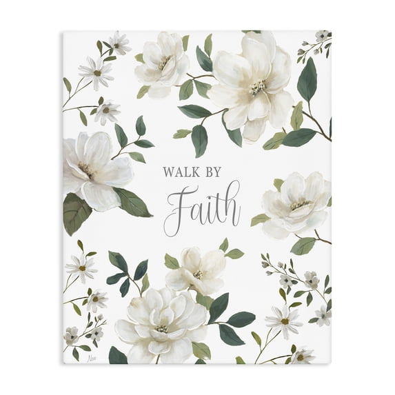 Stupell Industries Traditional Floral Walk By Faith Canvas Art, 16 x 20, by Nan