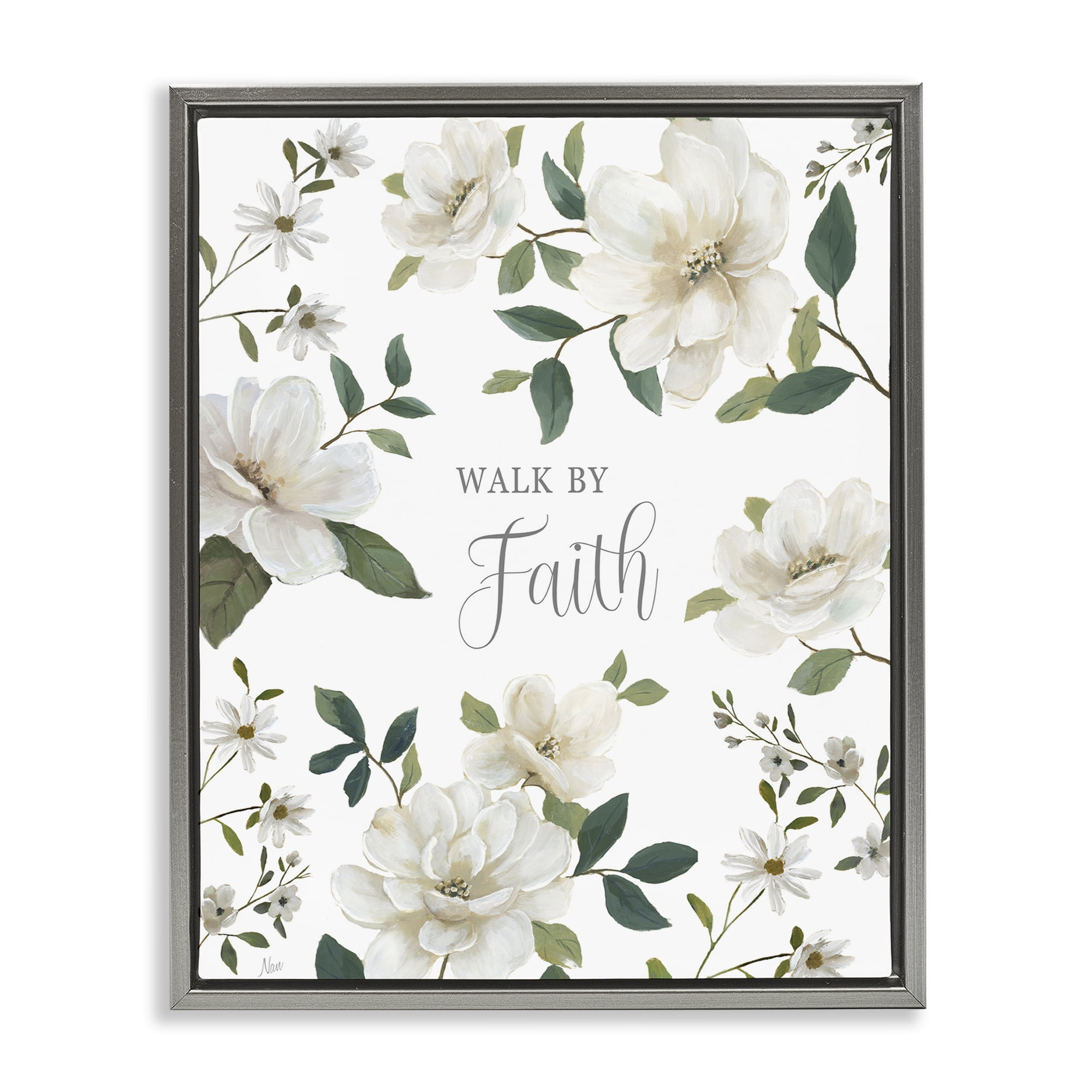 Stupell Industries Floral Walk By Faith Gray Framed Floater Canvas Wall Art, design by Nan
