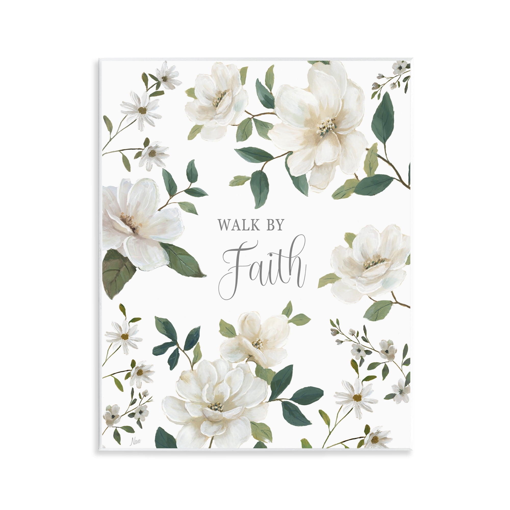 Stupell Industries Floral Walk By Faith Wall Plaque Art, design by Nan