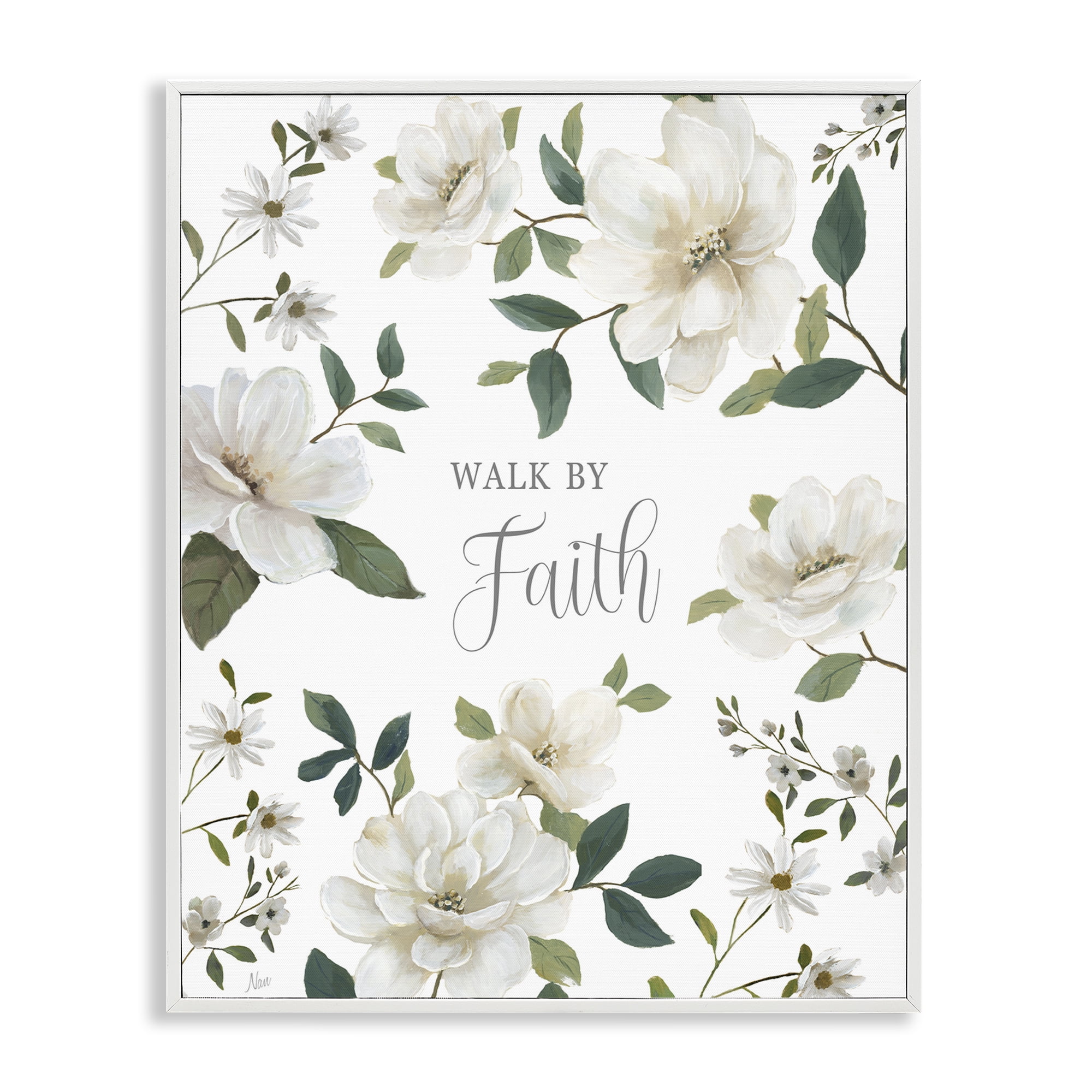 Stupell Industries Floral Walk By Faith White Framed Giclee Art, design by Nan