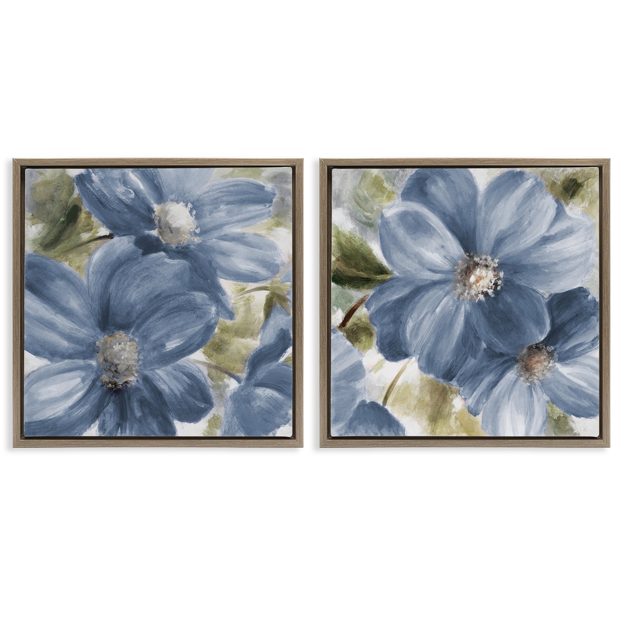 Stupell Industries Floral Walk in Beauty 2 Piece Brown Framed Floater Canvas Set, design by Lanie Loreth