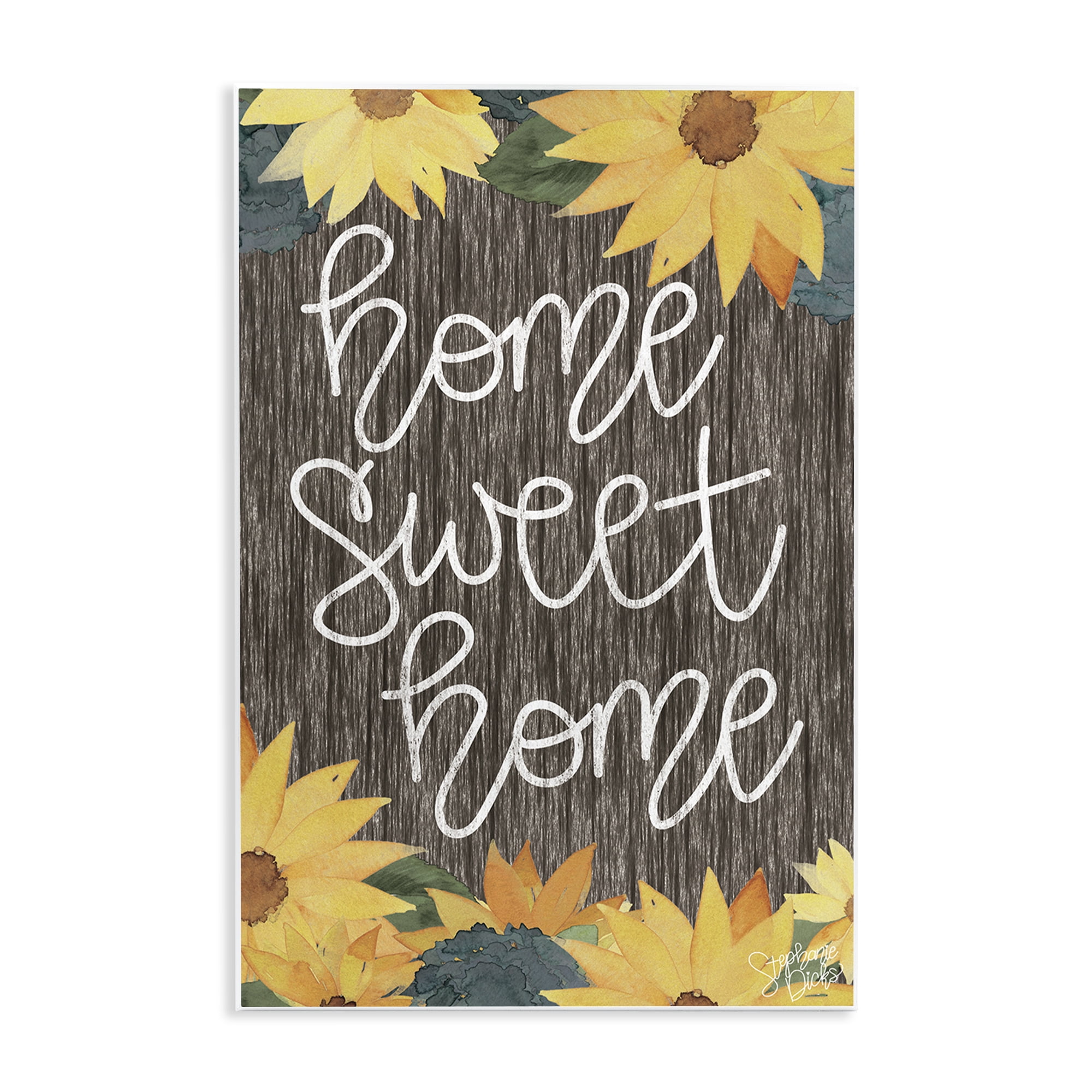 Stupell Industries Floral Welcome Phrase Plants & Flowers Painting Unframed Art Print Wall Art, 13 x 19