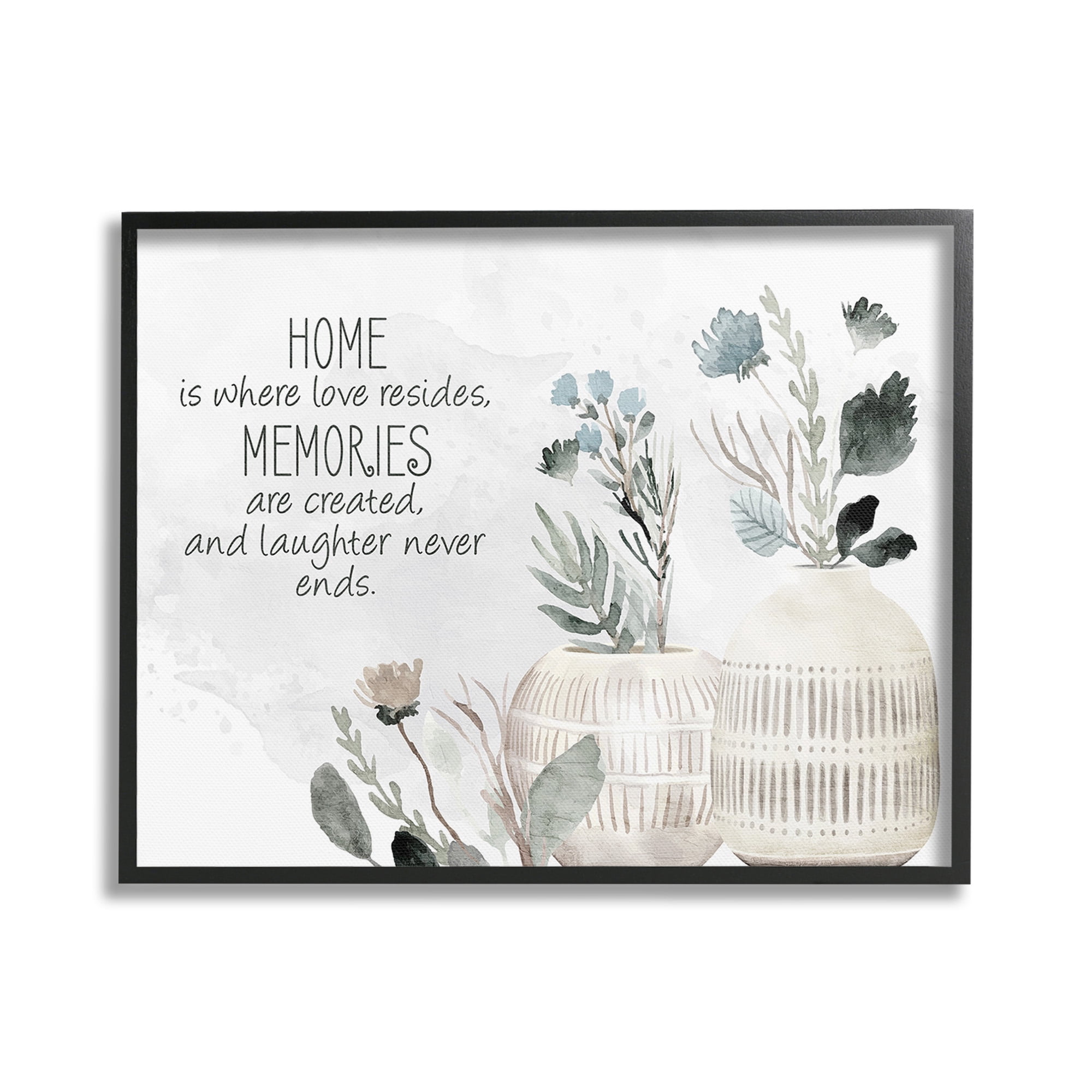 Stupell Industries Floral Where Love Resides Inspirational Painting Black Framed Art Print Wall Art, 30 x 24