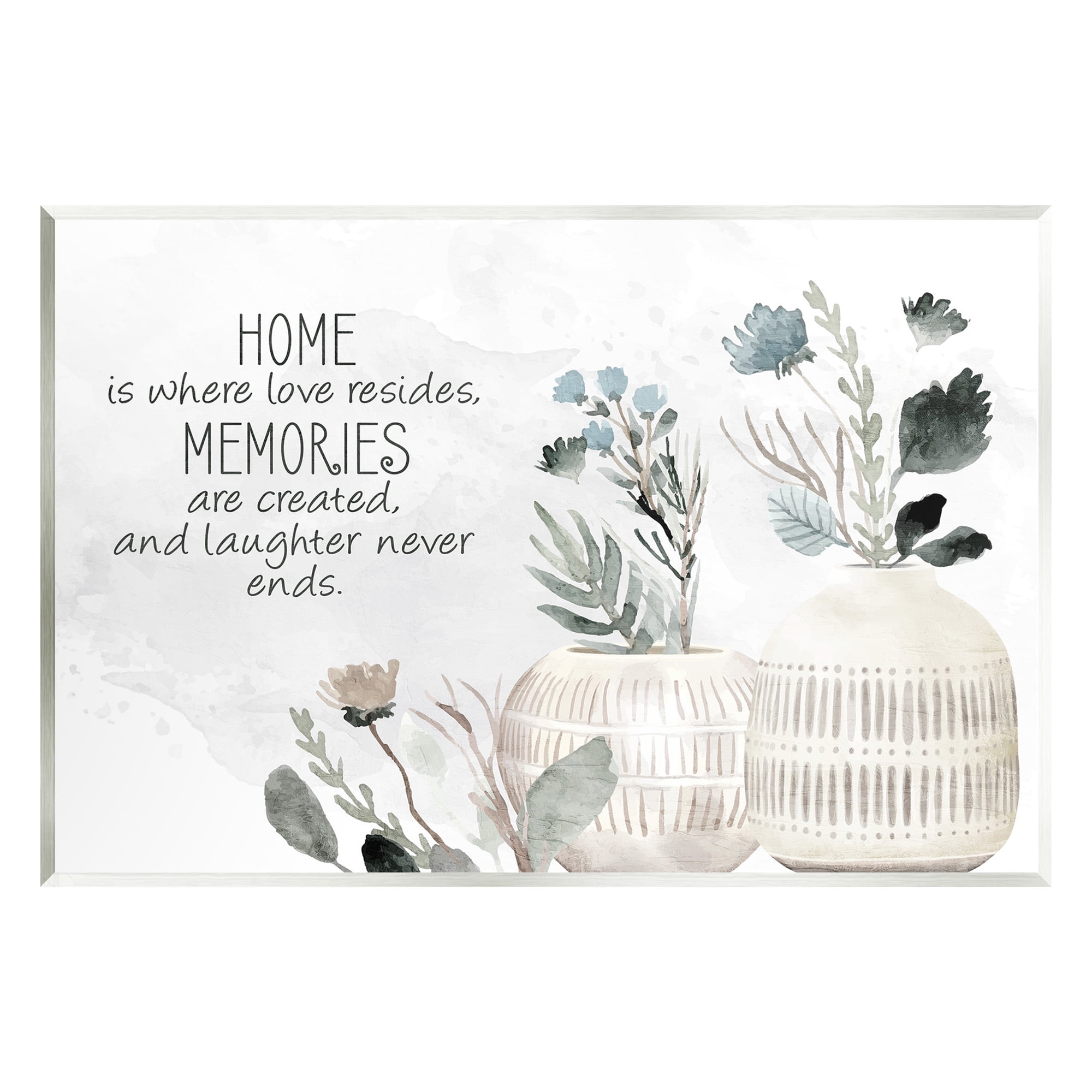 Stupell Industries Floral Where Love Resides Inspirational Painting Unframed Art Print Wall Art, 19 x 13
