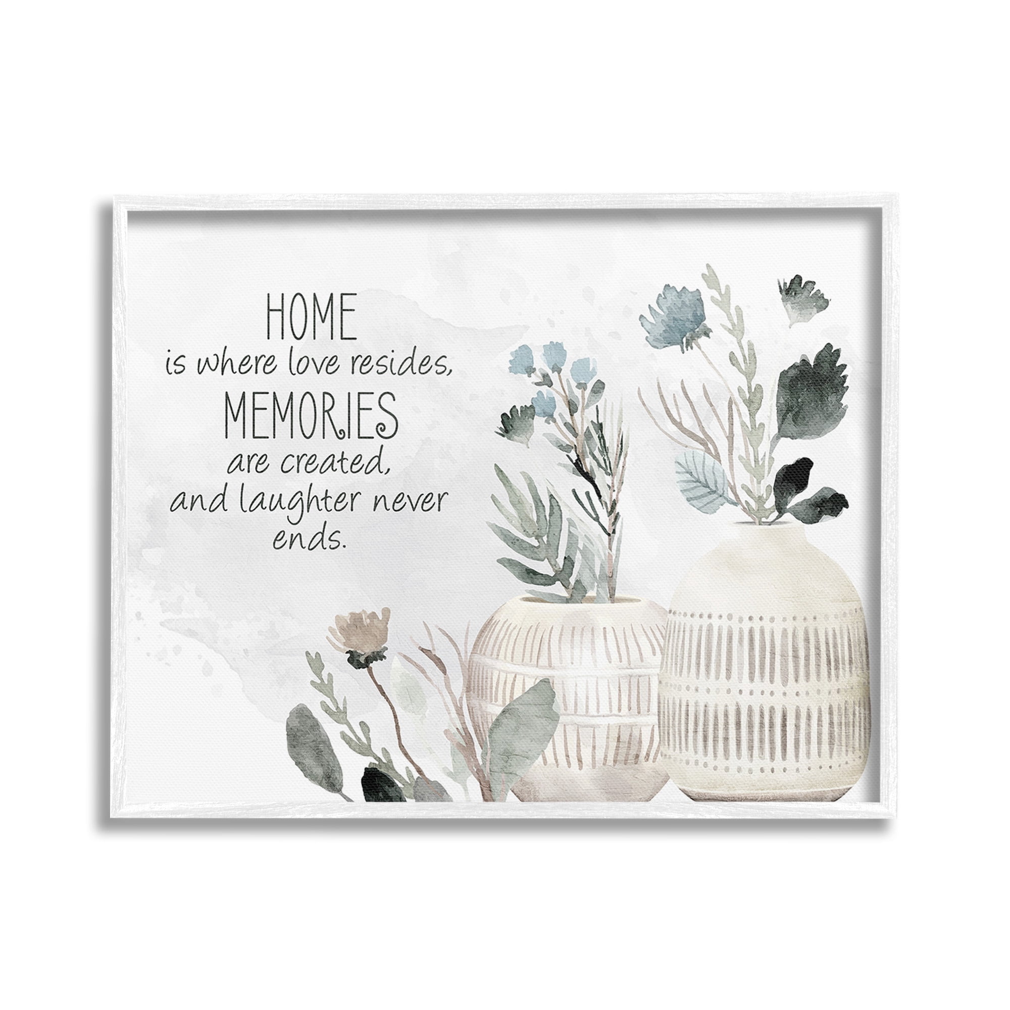 Stupell Industries Floral Where Love Resides Inspirational Painting White Framed Art Print Wall Art, 30 x 24