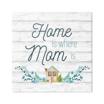 Stupell Industries Floral Where Mom Is Botanical & Floral Painting Gallery Wrapped Canvas Art Print Wall Art, 17 x 17