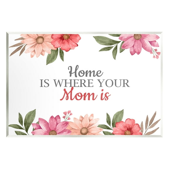 Stupell Industries Floral Where Mom Is Botanical & Floral Painting Unframed Art Print Wall Art, 15 x 10