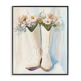 thumbnail image 1 of Stupell Industries Contemporary Floral White Cowgirl Boots Black Framed Giclee Art, 11 x 14, by The Prints Vibe, 1 of 8