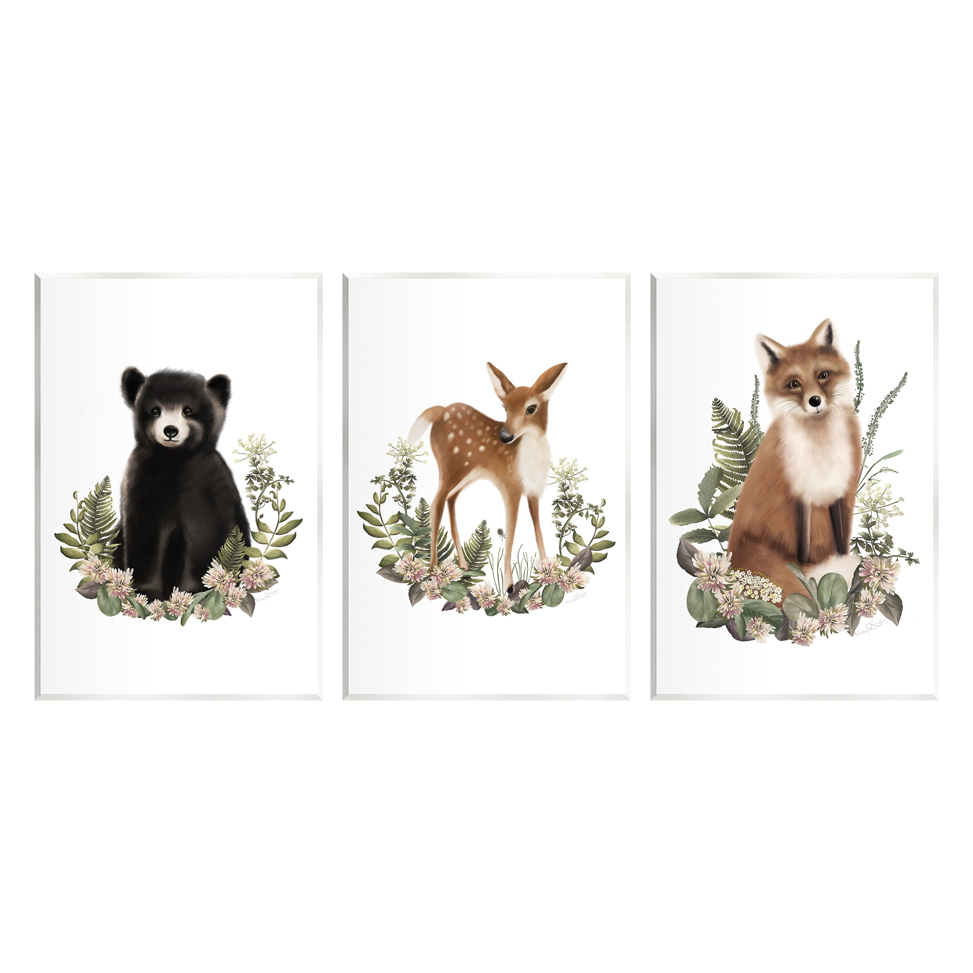 Stupell Industries Floral Woodland Animals Animals & Insects Painting Unframed Art Print Wall Art, 13 x 19