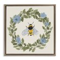 thumbnail image 1 of Stupell Industries French Country Floral Wreath Bee Celebration Brown Floating Frame Canvas Art, 25 x 25, by Lucille Price, 1 of 8