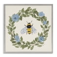 thumbnail image 1 of Stupell Industries French Country Floral Wreath Bee Celebration Gray Framed Giclee Art, 24 x 24, by Lucille Price, 1 of 8