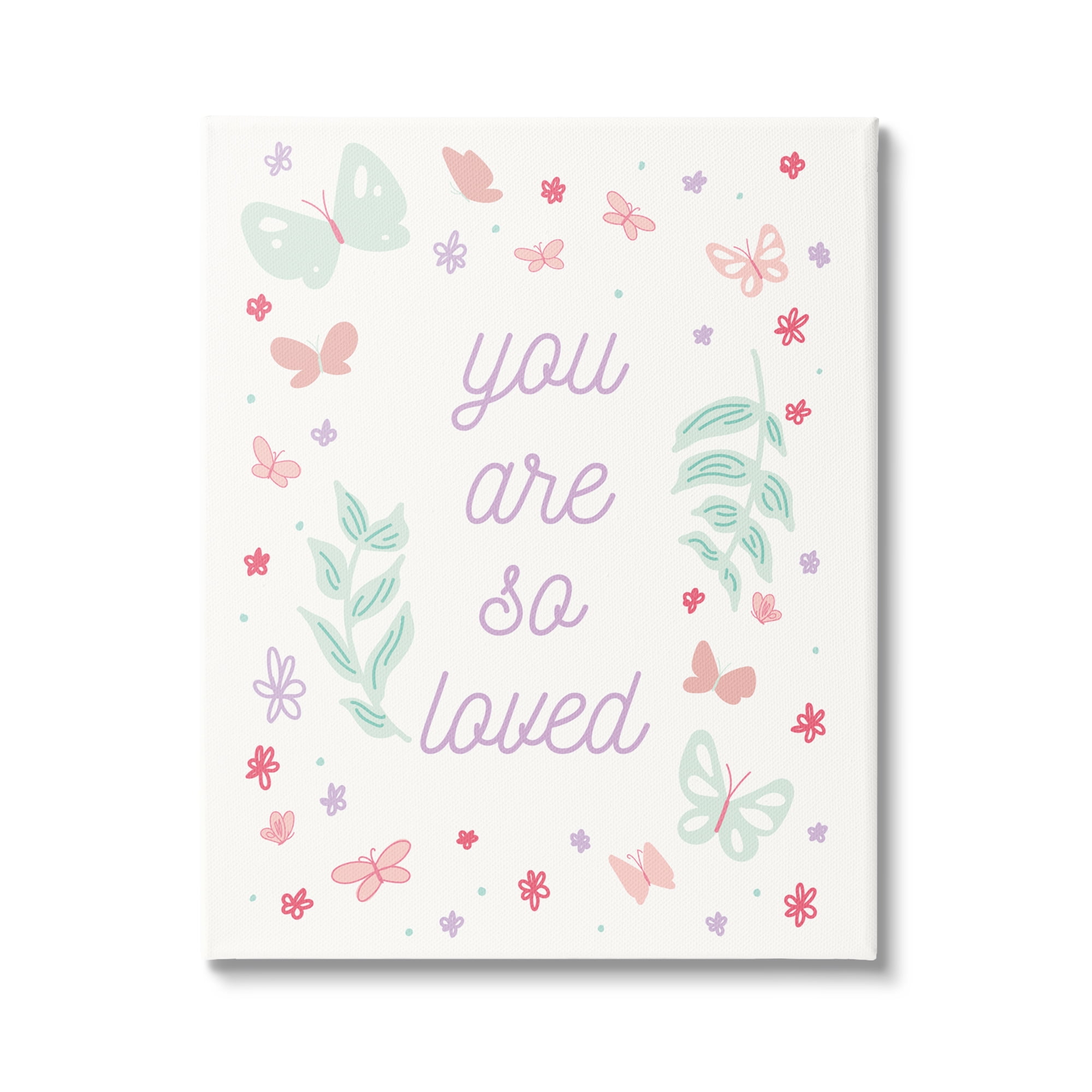 Stupell Industries Floral You Are So Loved Botanical & Floral Painting Gallery Wrapped Canvas Print Wall Art, 30 x 40