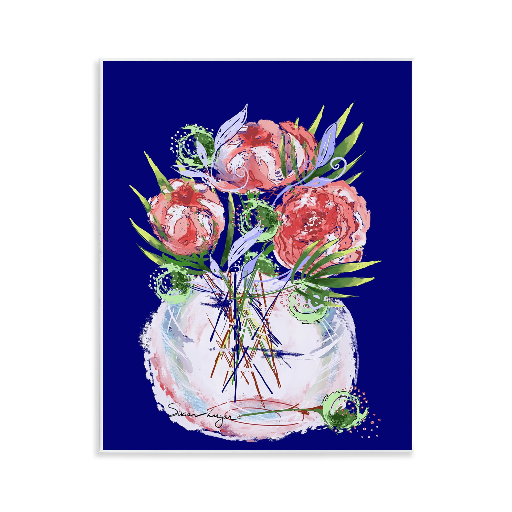 Stupell Industries Florals In Milk Glass Wall Plaque Art, design by Susan Lugar