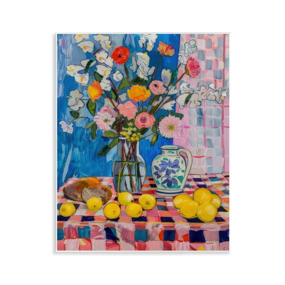 Stupell Industries Florals & Lemons Whimsy Food & Beverage Painting Unframed Art Print Wall Art, 11 x 14