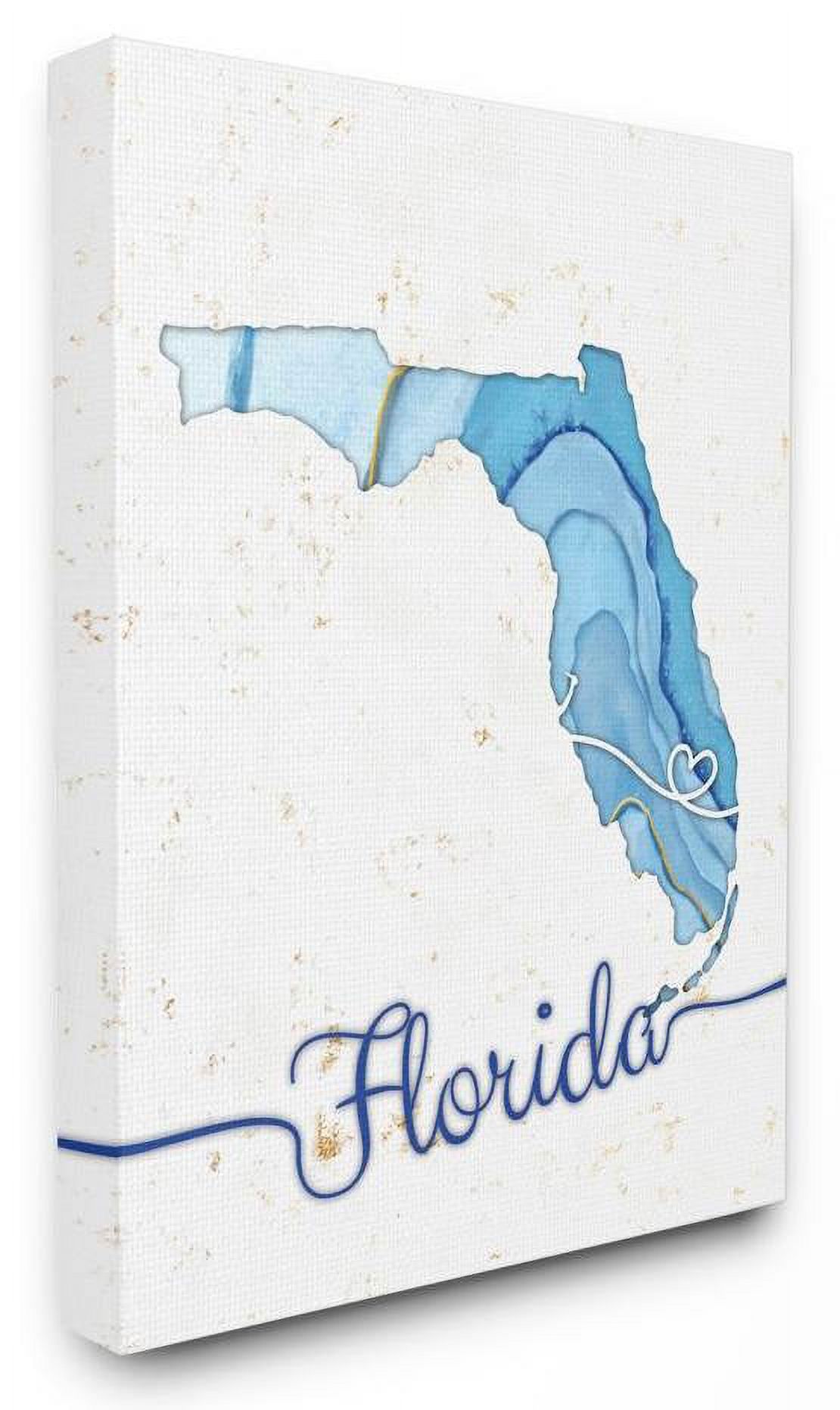 Stupell Industries Florida Agate Blue US State Design Canvas Wall Art by Ziwei Li