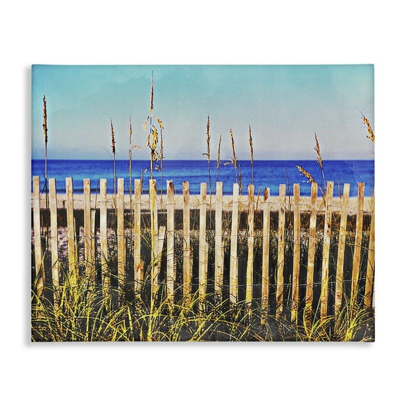 Stupell Industries Florida Fenced Beach Nautical & Beach Painting Wrapped Canvas Art Print Wall Art, 20 x 16