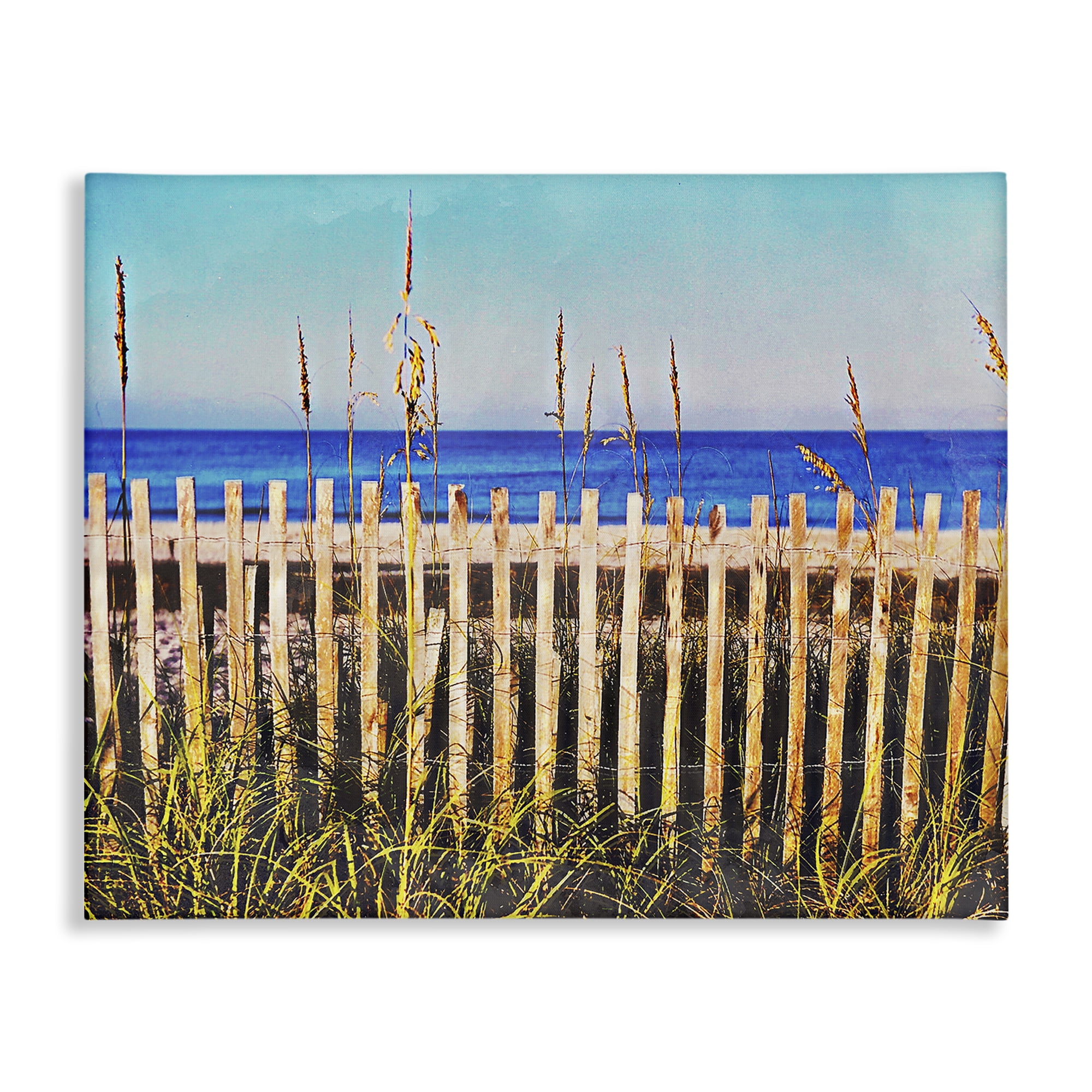 Stupell Industries Florida Fenced Beach Nautical & Beach Painting Wrapped Canvas Art Print Wall Art, 30 x 24