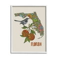 thumbnail image 1 of Stupell Industries Florida State Mockingbird Detailed Orange Blossom Pattern Graphic Art White Framed Art Print Wall Art, Design by Valentina Harper, 1 of 5