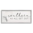 thumbnail image 1 of Stupell Industries Florida State Outline Southern As All Get Out Quote Novelty Painting Gray Framed Art Print Wall Art, 13 x 30, Design by Daphne Polselli, 1 of 5