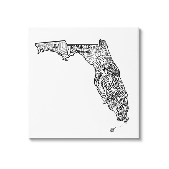 Stupell Industries Florida State Typography Cities Graphic Art Gallery Wrapped Canvas Print Wall Art, Design by The Saturday Evening Post
