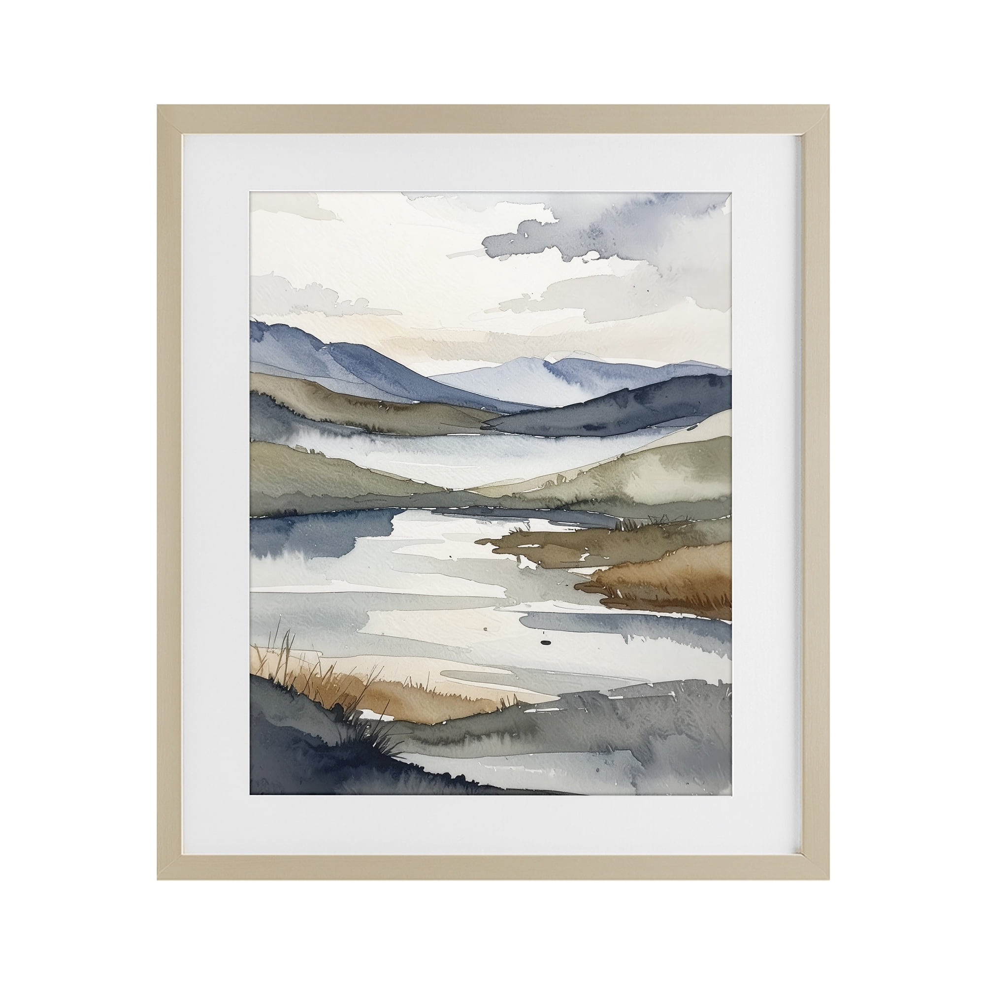 Stupell Industries Flow Of Water Pond Birch Framed Print Under Glass, design by Alonza Saunders