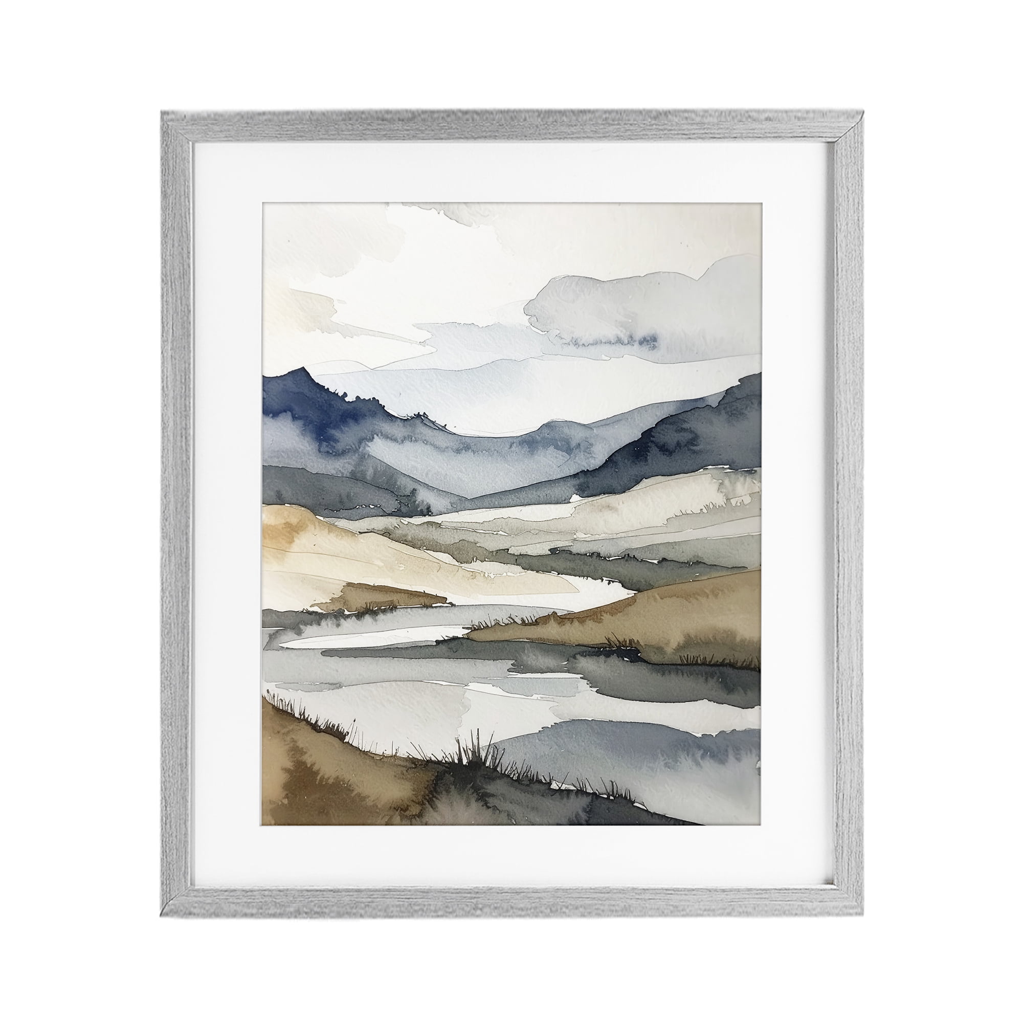 Stupell Industries Flow Of Water River Gray Framed Print Under Glass, design by Alonza Saunders