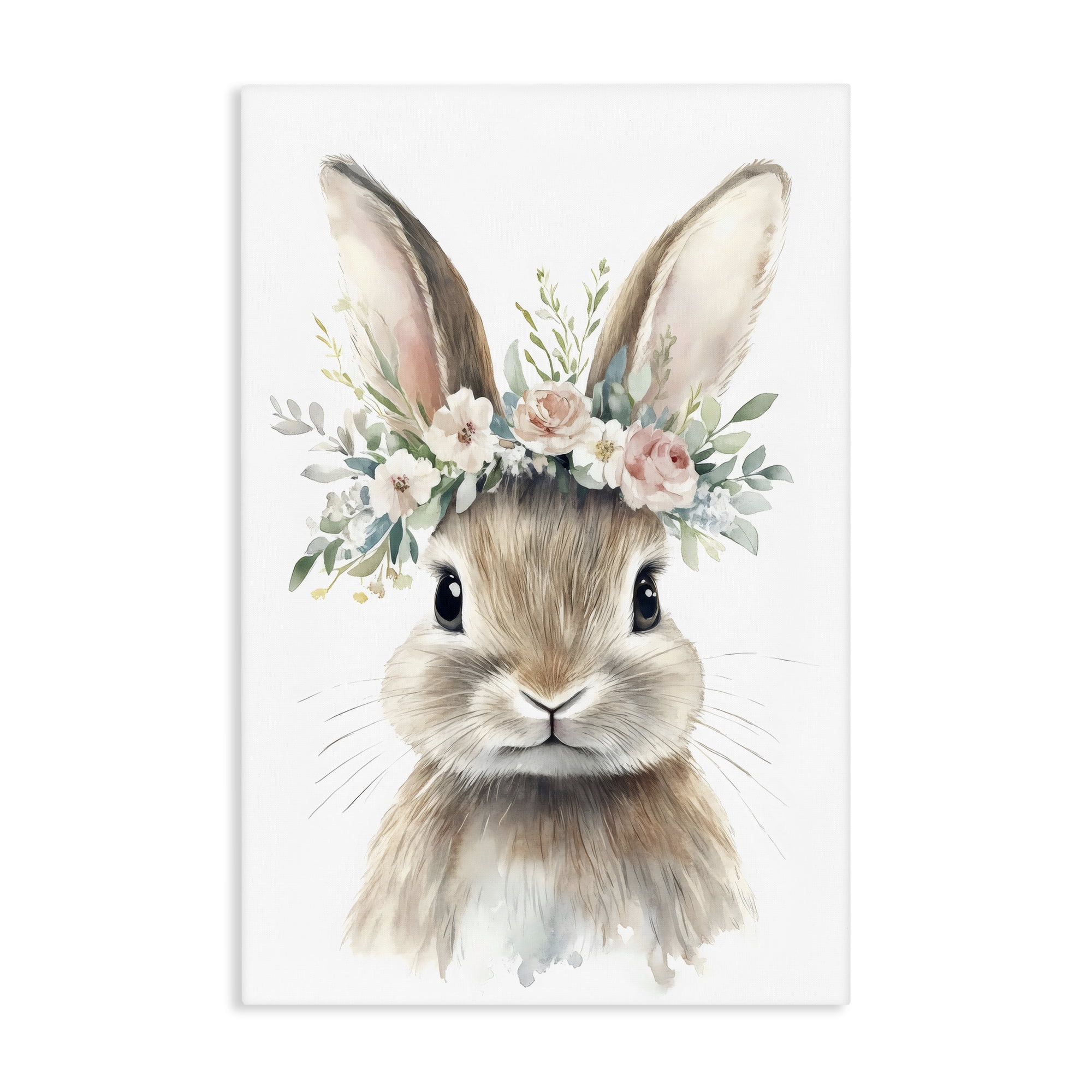 Stupell Industries Flower Adorned Baby Rabbit Canvas Wall Art, design by Creative Studio
