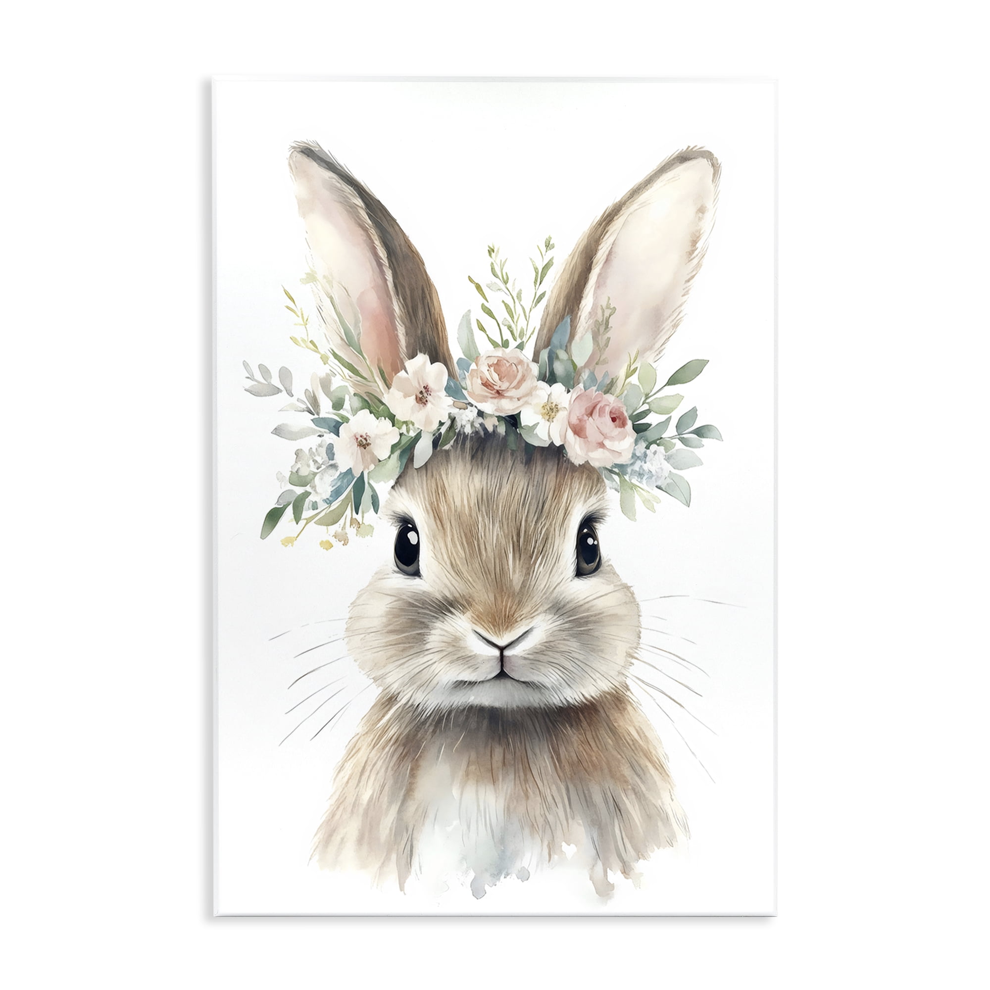 Stupell Industries Flower Adorned Baby Rabbit Wall Plaque Art, design by Creative Studio