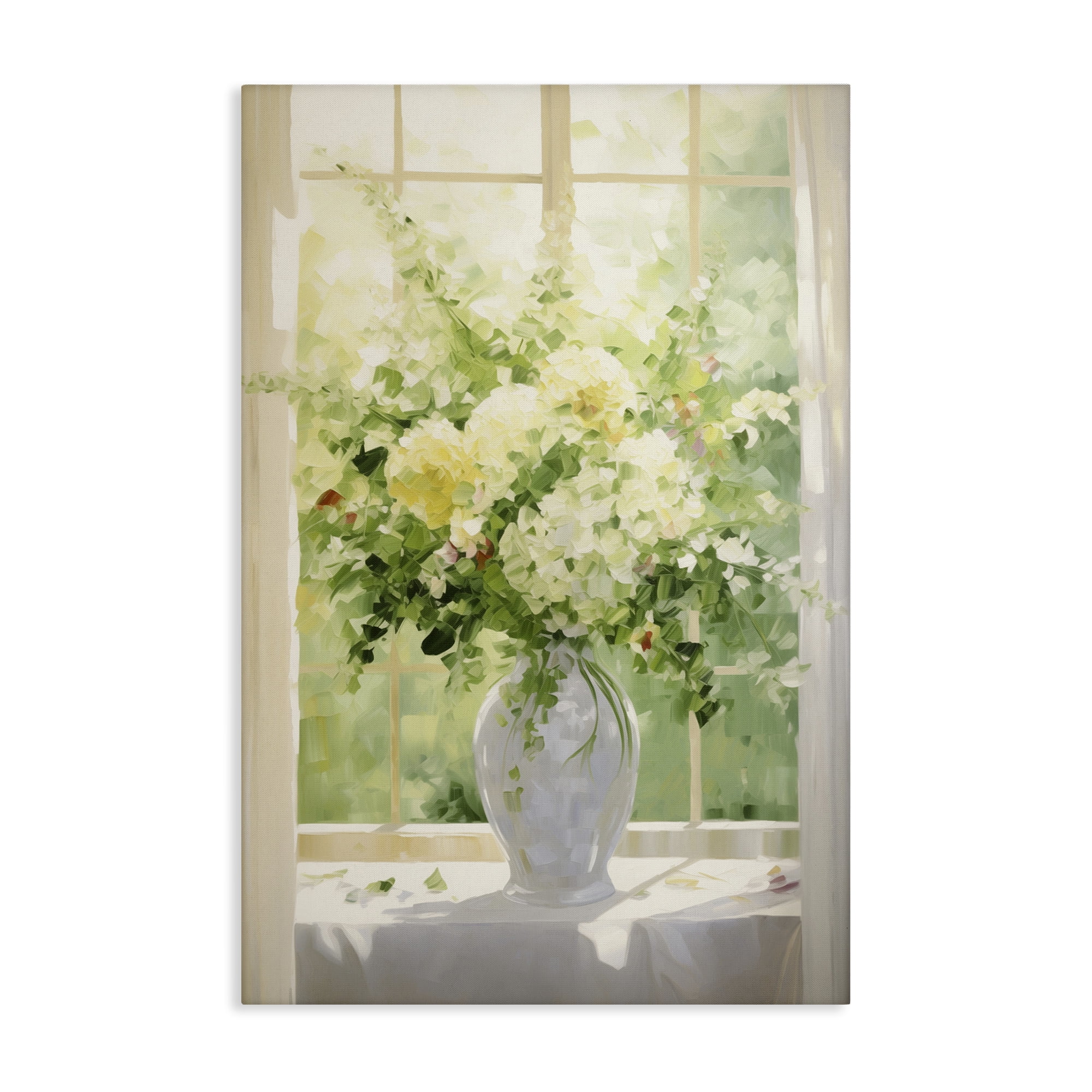 Stupell Industries Flower Arrangement in Window Botanical & Floral Painting Gallery Wrapped Canvas Art Print Wall Art, 20 x 30