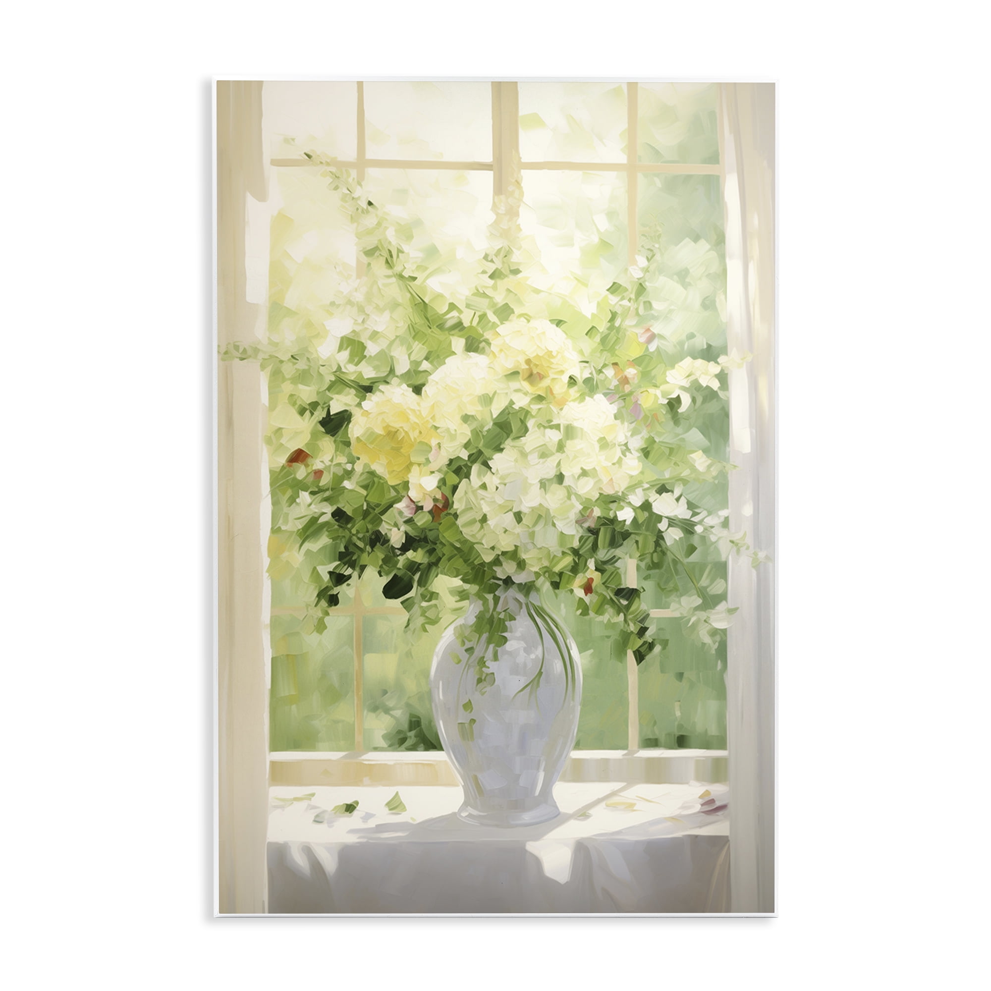Stupell Industries Flower Arrangement in Window Botanical & Floral Painting Unframed Art Print Wall Art, 10 x 15