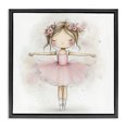 thumbnail image 1 of Stupell Industries Eclectic Flower Ballerina in Pink Tutu Black Floating Frame Canvas Art, 25 x 25, by Creative Studio, 1 of 8