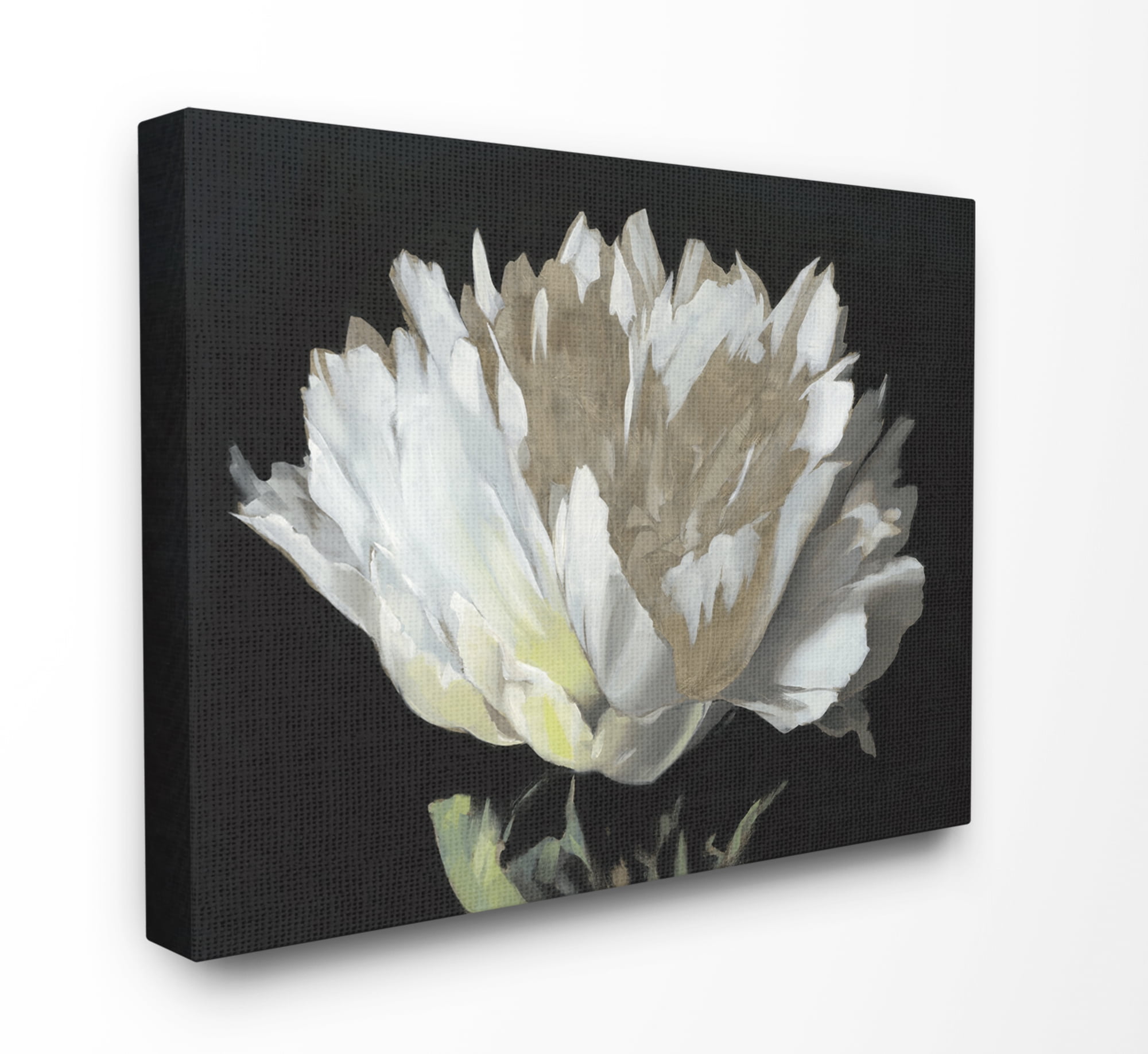Stupell Industries Flower Bloom Gold White Painting Canvas Wall Art, 24 x 30, byThird and Wall