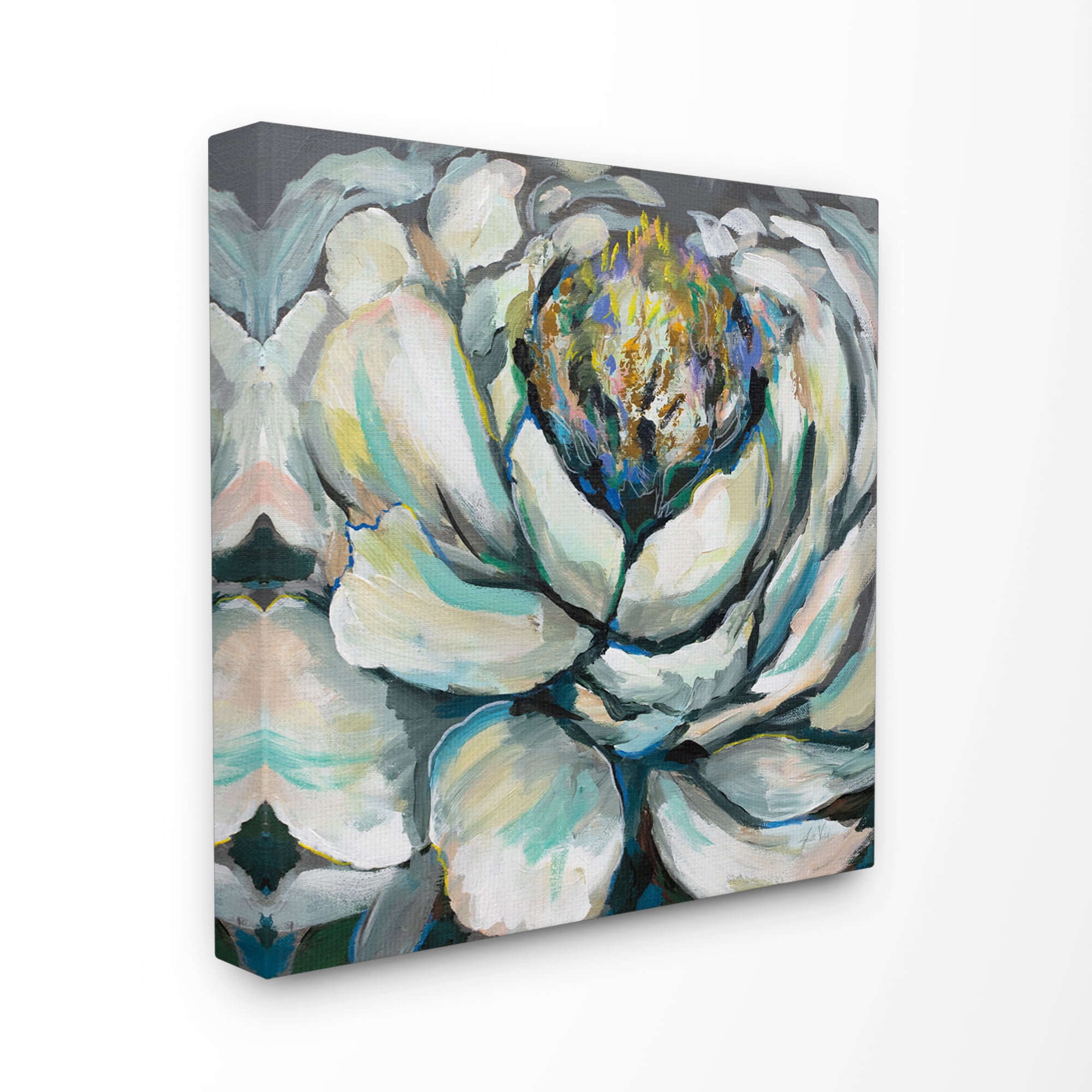 Stupell Industries Flower Bloom Neutral White Blue Petal Painting Canvas Wall Art, 24 x 24, byJeanette Vertentes