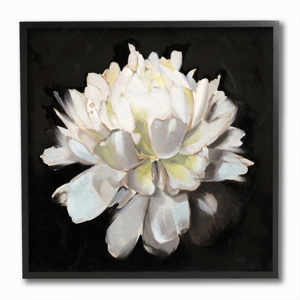 Stupell Industries Flower Bloom White Green Painting Framed Wall Art by Third and Wall