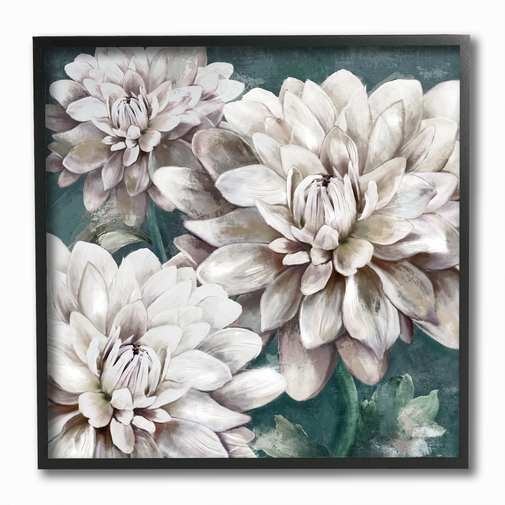 Stupell Industries Flower Blooms White Green Painting Framed Wall Art by Main Line Studio