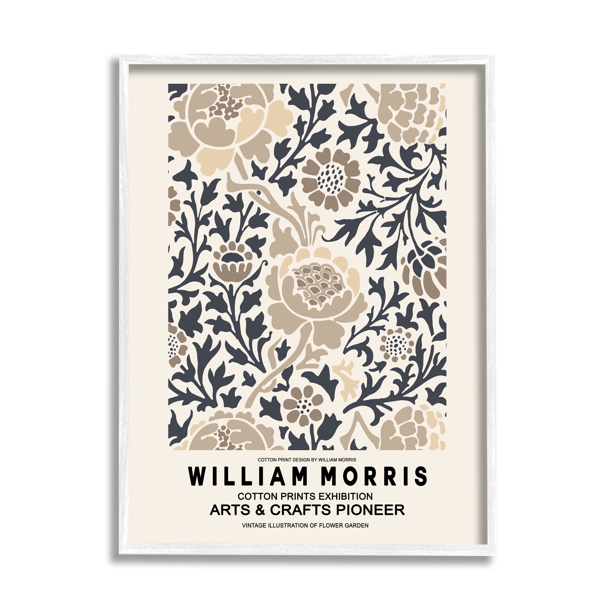 Stupell Industries Flower Blossom Silhouettes Pattern Exhibition Flyer Framed Wall Art, 11 x 14, Design by Ros Ruseva