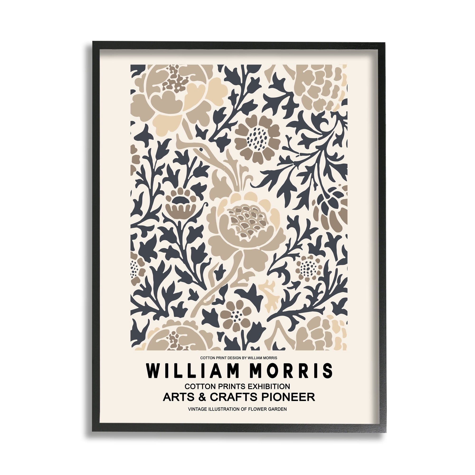 Stupell Industries Flower Blossom Silhouettes Pattern Exhibition Flyer Framed Wall Art, 24 x 30, Design by Ros Ruseva