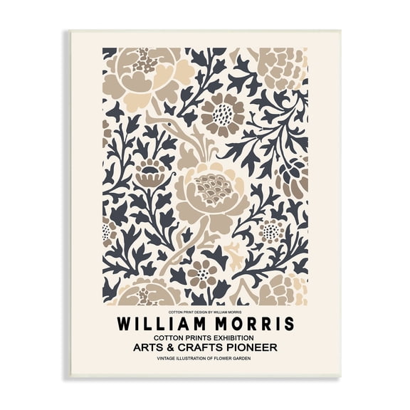 Stupell Industries Flower Blossom Silhouettes Pattern Exhibition Flyer Wood Wall Art, 10 x 15, Design by Ros Ruseva