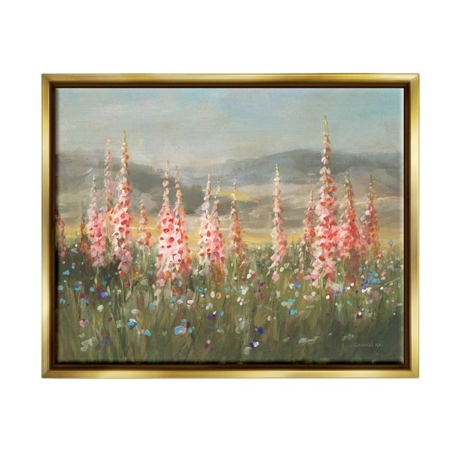 Stupell Industries Flower Blossoms Vast Rural Meadow Painting Metallic