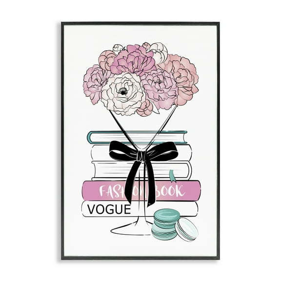 Stupell Industries Flower Bouquet Martini Botanical & Floral Painting Black Framed Art Print Wall Art, 12 x 18