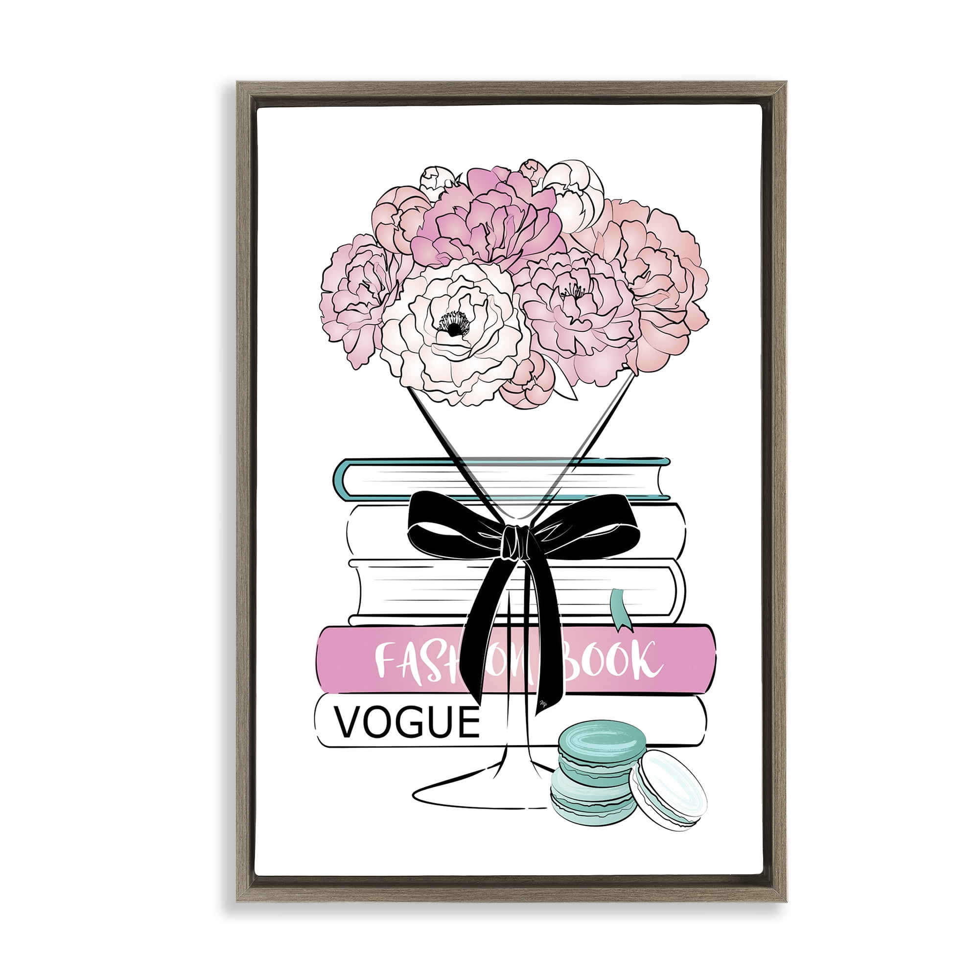 Stupell Industries Flower Bouquet Martini Botanical & Floral Painting Brown Floater Framed Art Print Wall Art, 17 x 25
