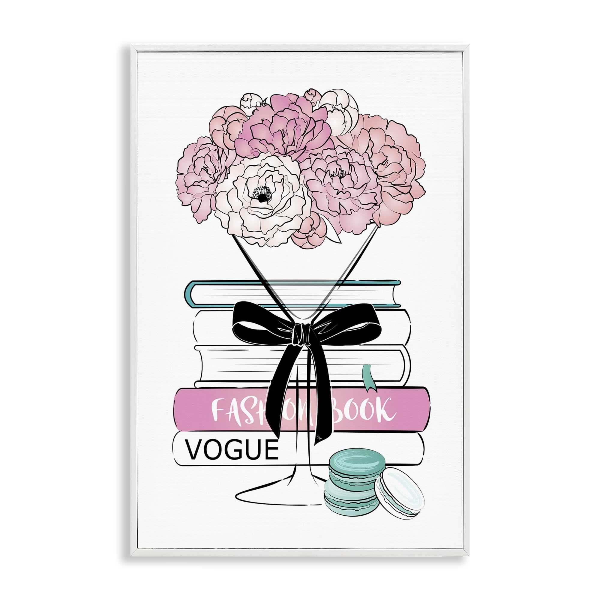 Stupell Industries Flower Bouquet Martini Botanical & Floral Painting White Framed Art Print Wall Art, 12 x 18