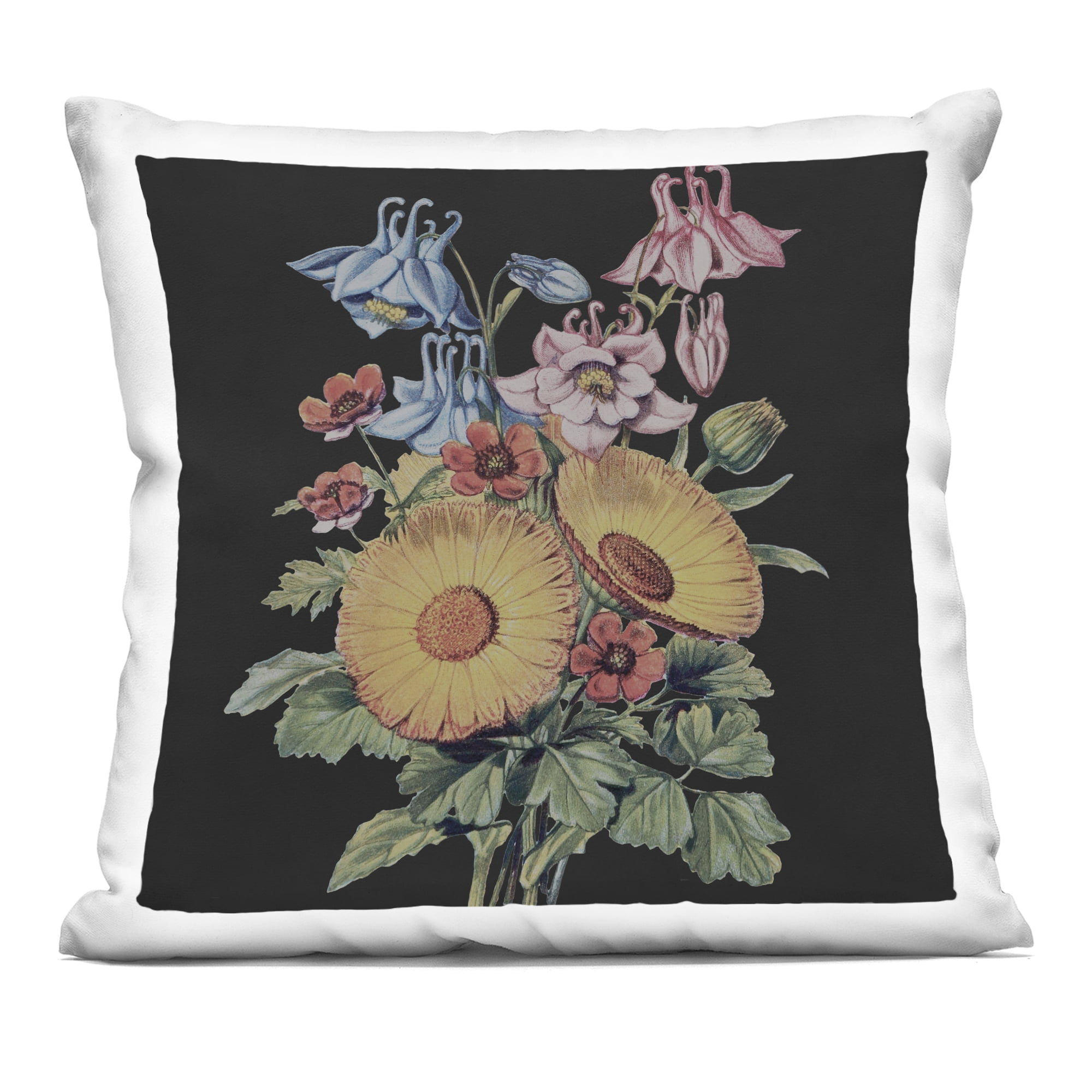 Stupell Industries Flower Bouquet on Black Decorative Printed Throw Pillow, design by Dan Meneely