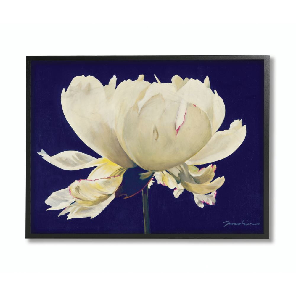 Stupell Industries Flower Bulb White Blue Painting Framed Wall Art by Third and Wall