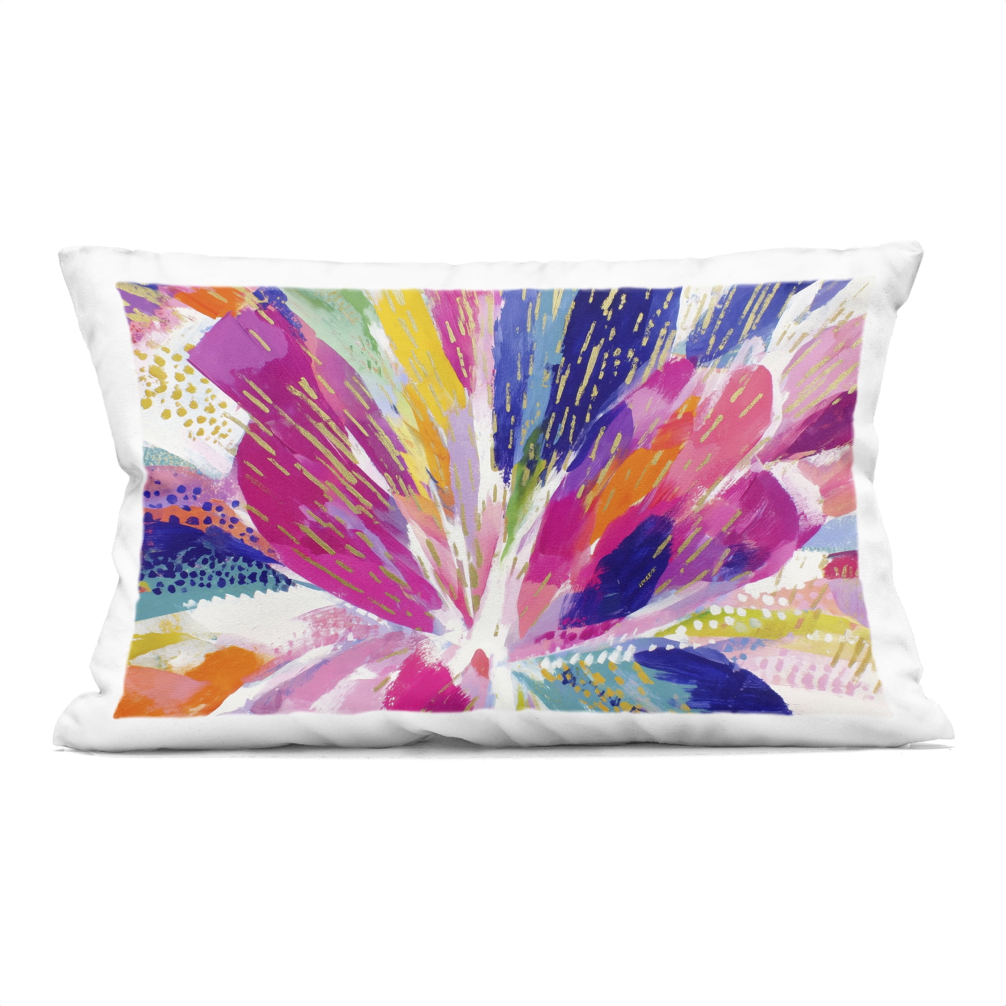 Stupell Industries Flower Burst in Vibrant Tones Decorative Printed Throw Pillow, design by Chromatic Storm Studio, 14 x 7 x 20