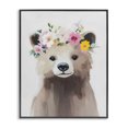 thumbnail image 1 of Stupell Industries Eclectic Flower Crown Bear Black Framed Giclee Art, 24 x 30, by The Prints Vibe, 1 of 8
